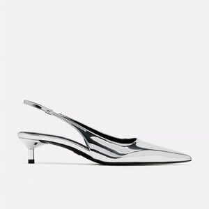 Zara Silver Slingback Heels